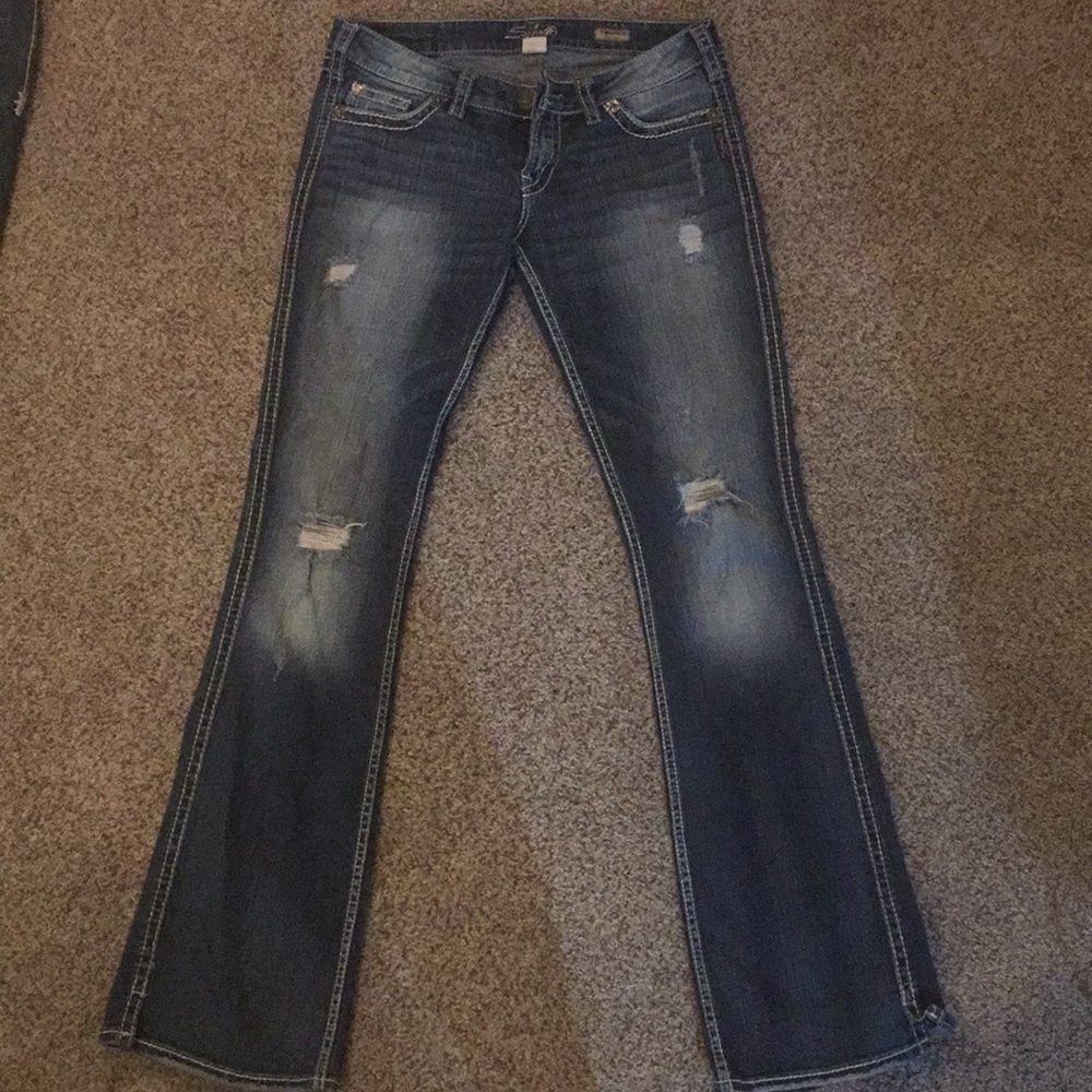 Silver Twisted Bootcut Jean 29L (6 LONG 29W 35L)